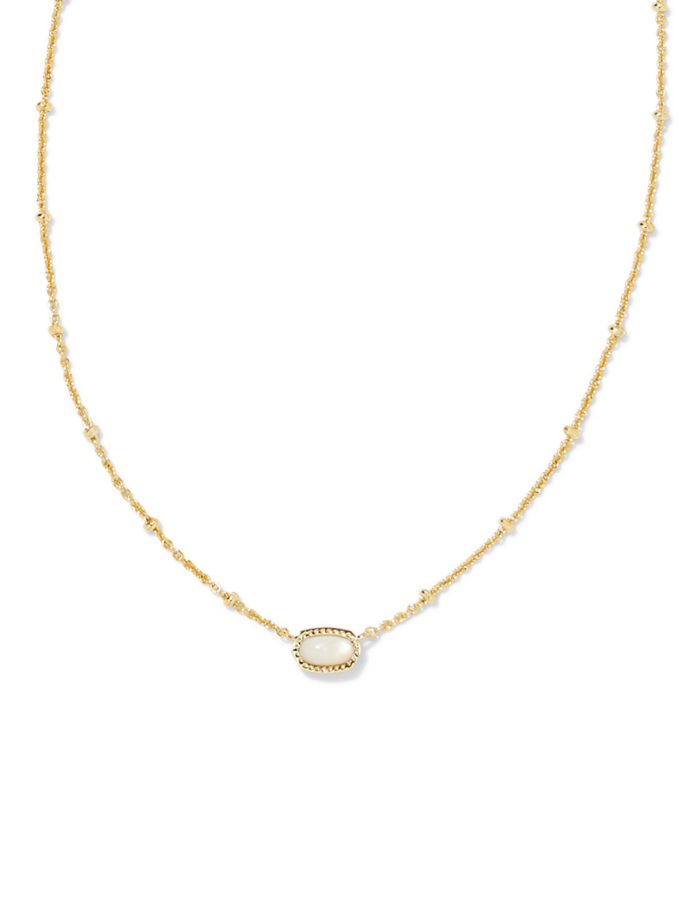Kendra Scott Mini Elisa Satellite Necklace - Gold & Ivory