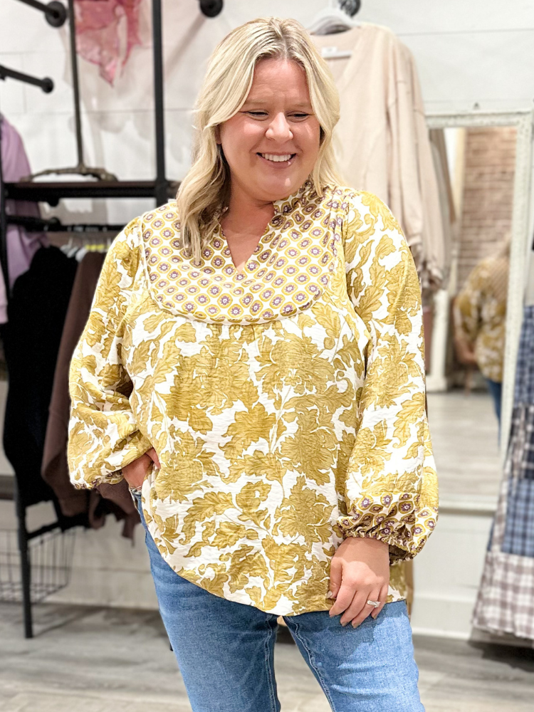 The Lyla Top Mustard Mix – YellowHouse Market Boutique