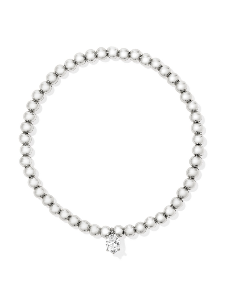 Kendra Scott Cailin Stretch Bracelet Rhodium White Crystal