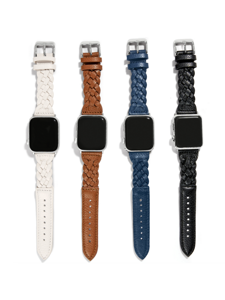 Brighton - Sutton Braided French Blue Leather Apple Watch Band