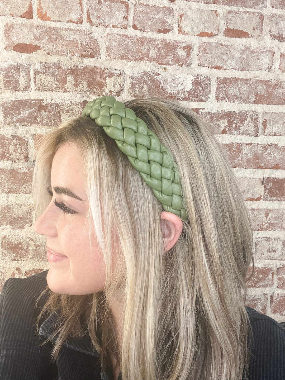 The Brandi Braided Headband - Olive Green