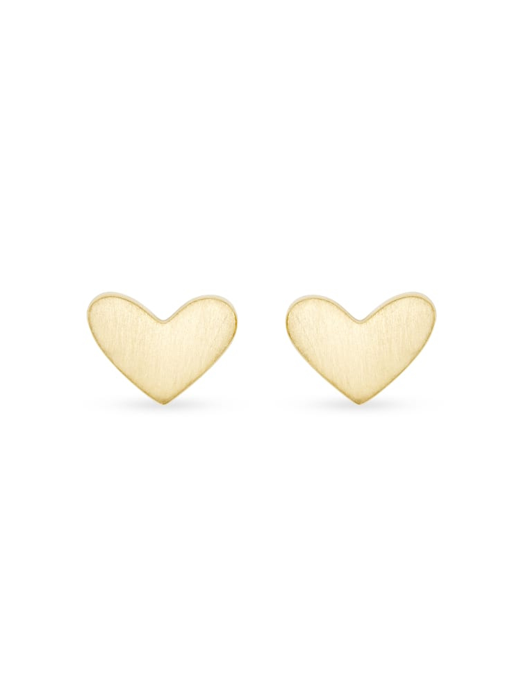 Ari Heart Stud Earrings In 18k Gold Vermeil