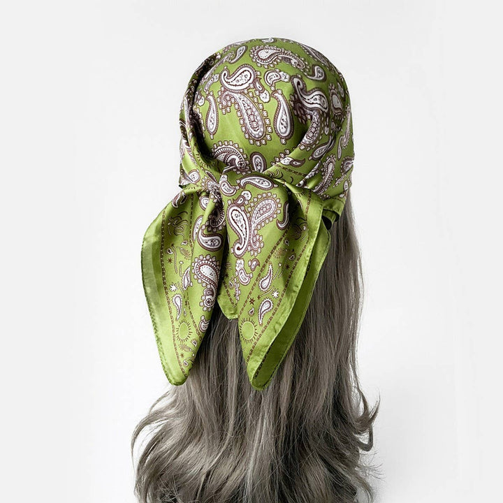 Paisley Satin Square Scarf – 70cm Neck &amp; Head _CWASC0825