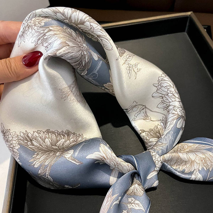 100% Mulberry Silk Square Scarf for Hair &amp; Neck