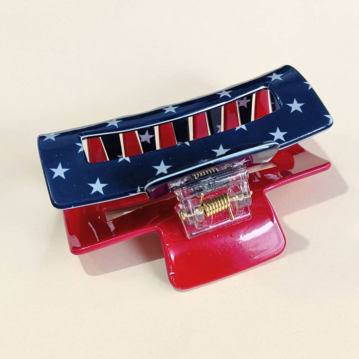 4TH OF JULY RECTANGLE HAIR CLAW CLIPS
