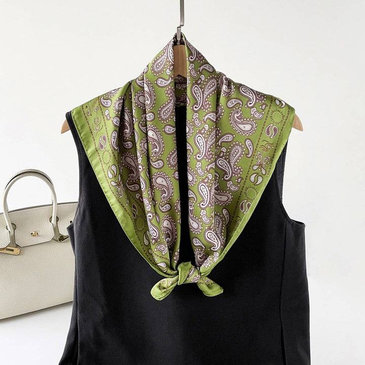 Paisley Satin Square Scarf – 70cm Neck &amp; Head _CWASC0825