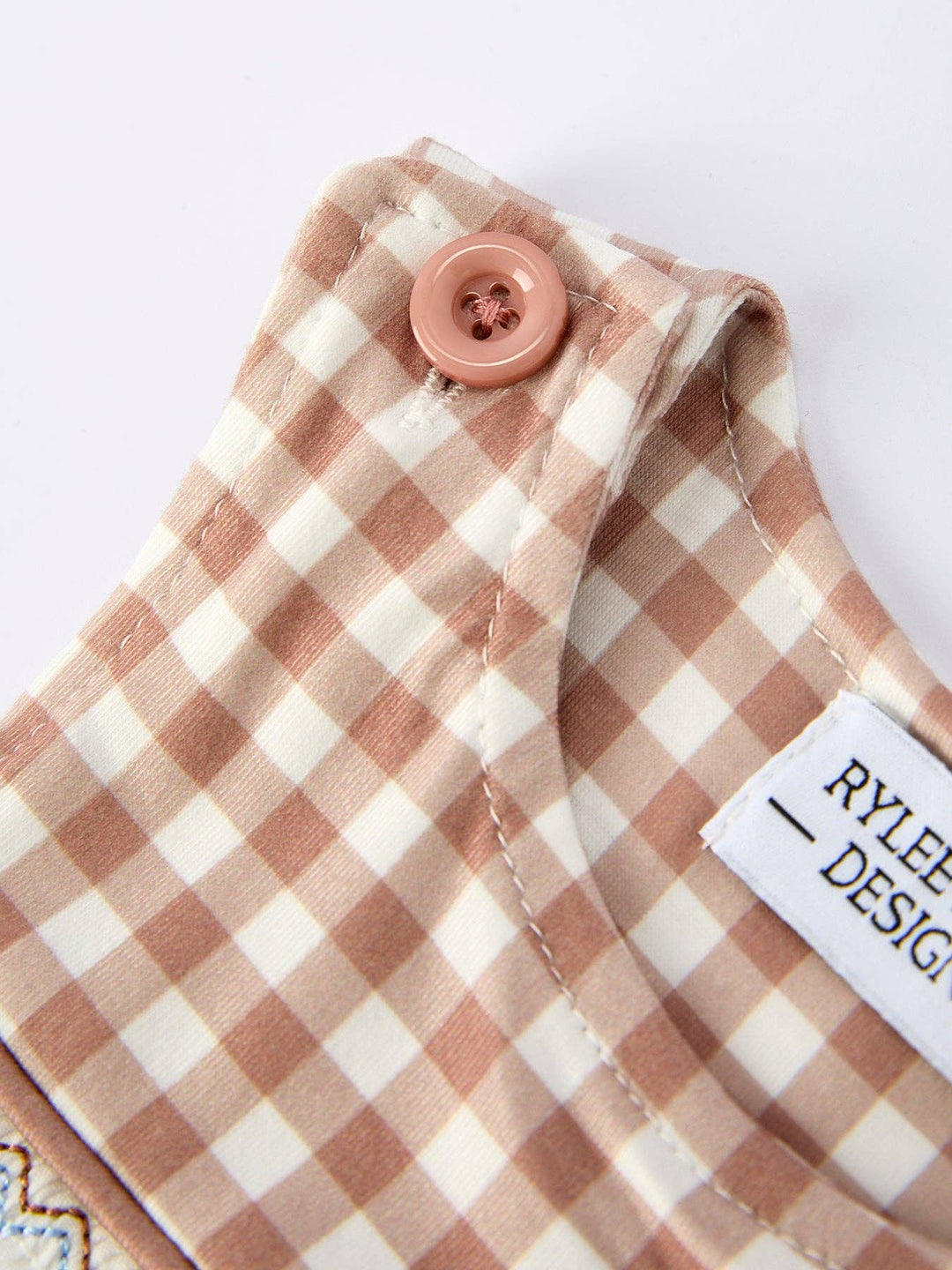 Christmas Vintage-Style Plaid Embroidered Gingerbread and Bows Boy Romper