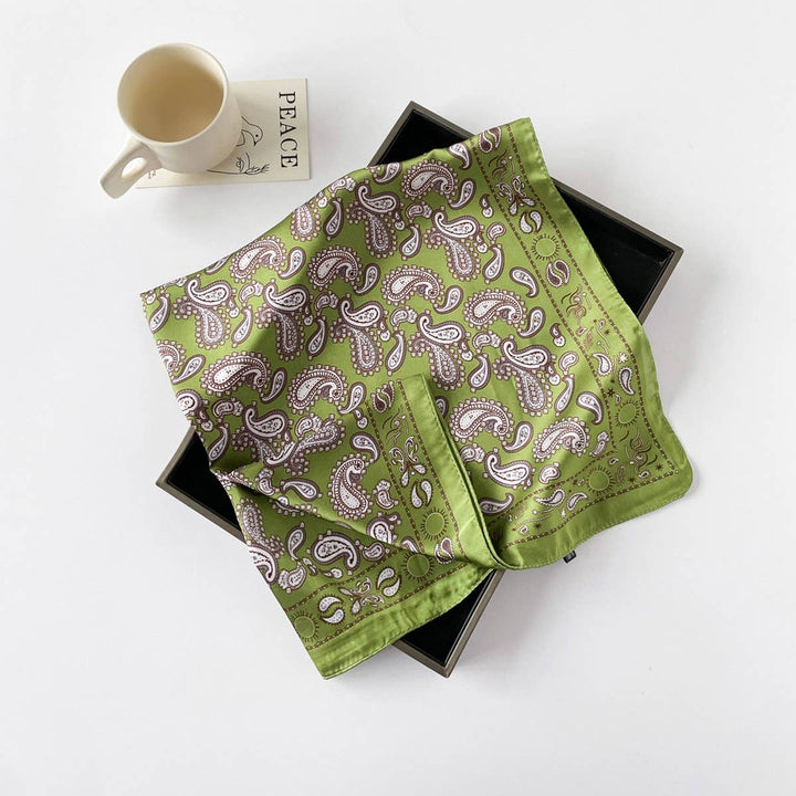 Paisley Satin Square Scarf – 70cm Neck &amp; Head _CWASC0825