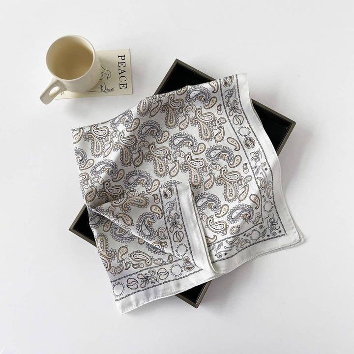 Paisley Satin Square Scarf – 70cm Neck &amp; Head _CWASC0825
