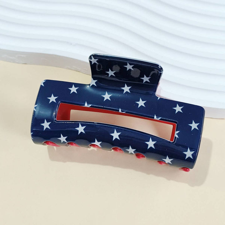 4TH OF JULY RECTANGLE HAIR CLAW CLIPS