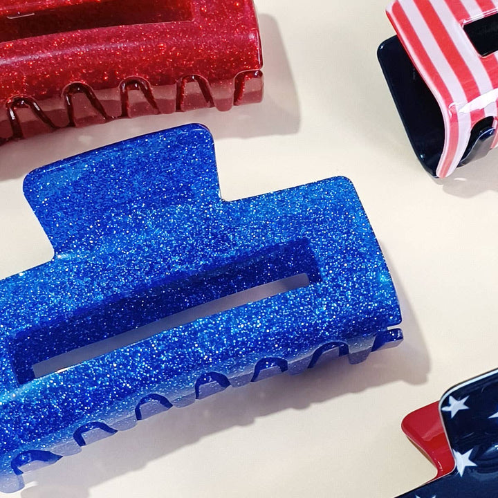4TH OF JULY RECTANGLE HAIR CLAW CLIPS