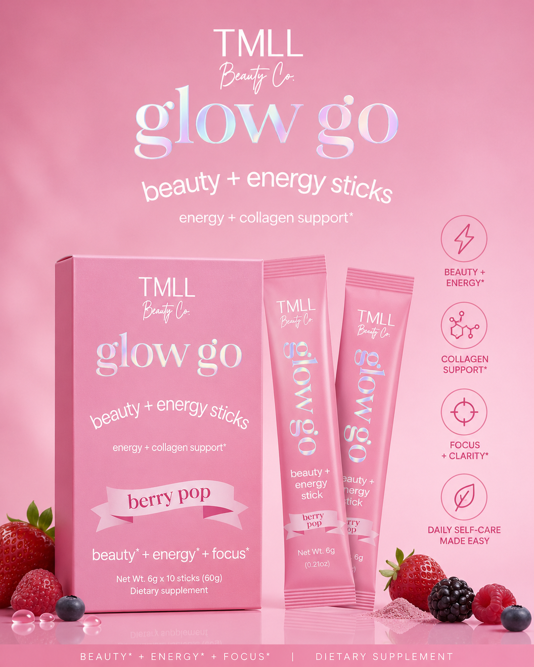 Glow Go Wellness Drinks - Berry Pop