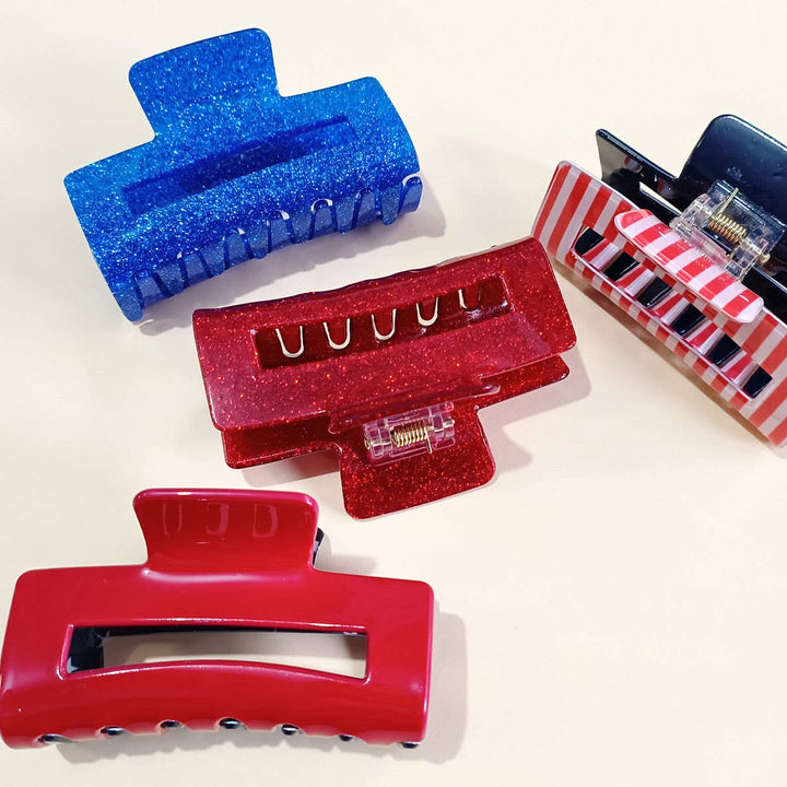 4TH OF JULY RECTANGLE HAIR CLAW CLIPS