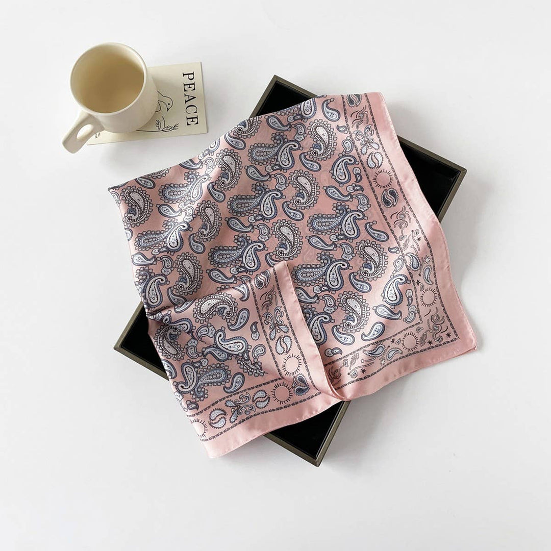 Paisley Satin Square Scarf – 70cm Neck &amp; Head _CWASC0825