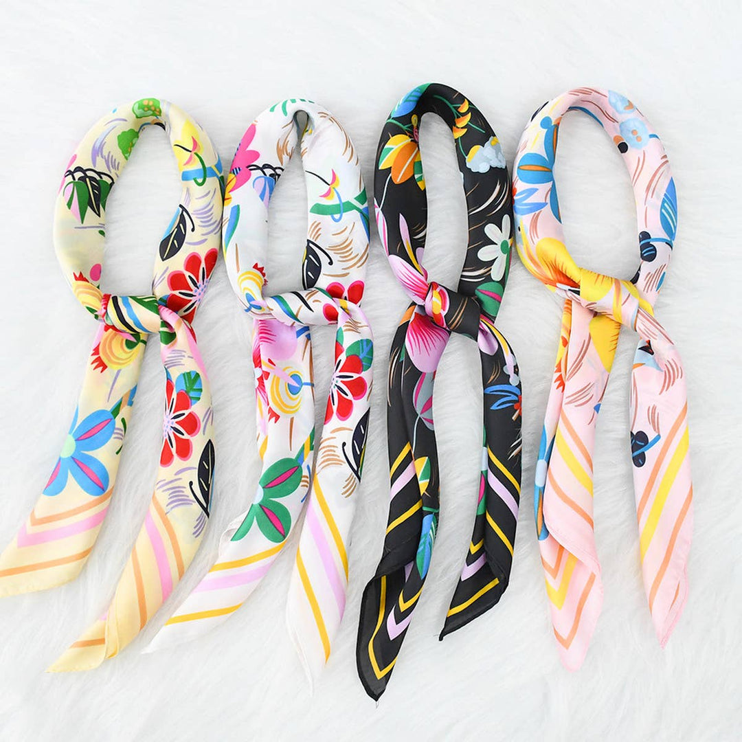 Floral Print  Scarf – Vintage Neck &amp; Head Wrap_CWASC1173