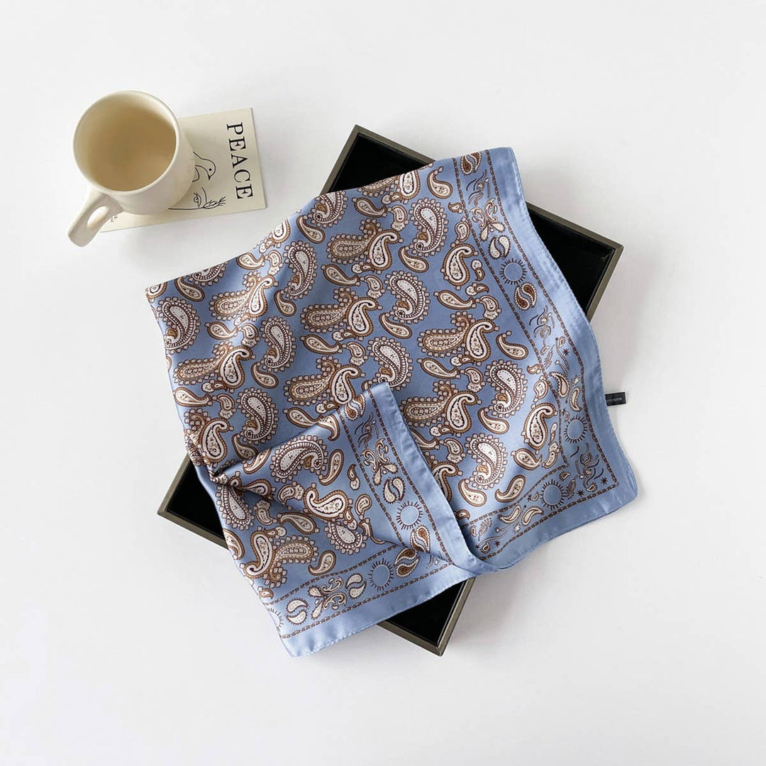 Paisley Satin Square Scarf – 70cm Neck &amp; Head _CWASC0825