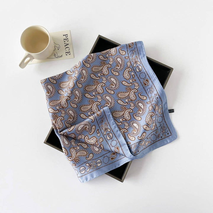 Paisley Satin Square Scarf – 70cm Neck &amp; Head _CWASC0825