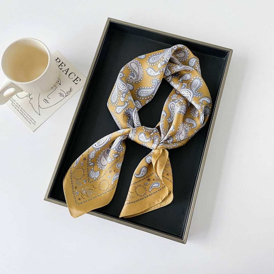 Paisley Satin Square Scarf – 70cm Neck &amp; Head _CWASC0825