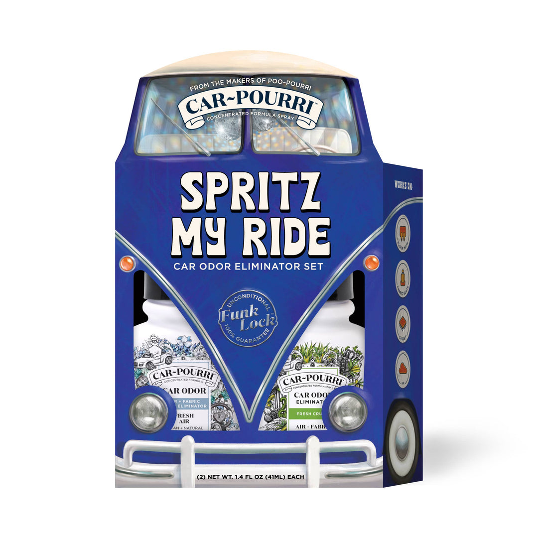 Car~Pourri Air + Fabric Spritz My Ride 1.4oz 2-Pack Gift Set