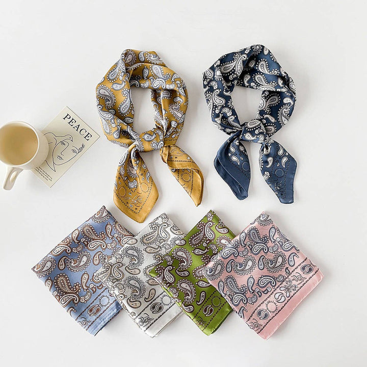 Paisley Satin Square Scarf – 70cm Neck &amp; Head _CWASC0825