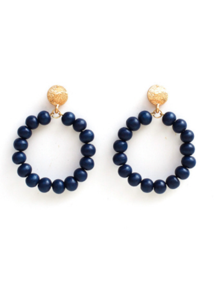 The Queen Earring - Navy