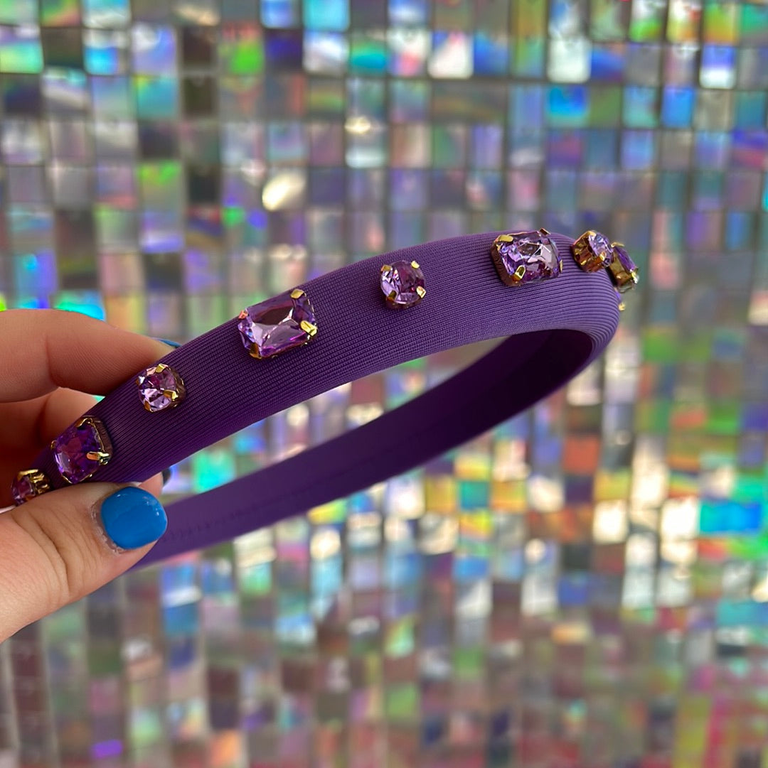 Skinny Purple Jeweled Headband