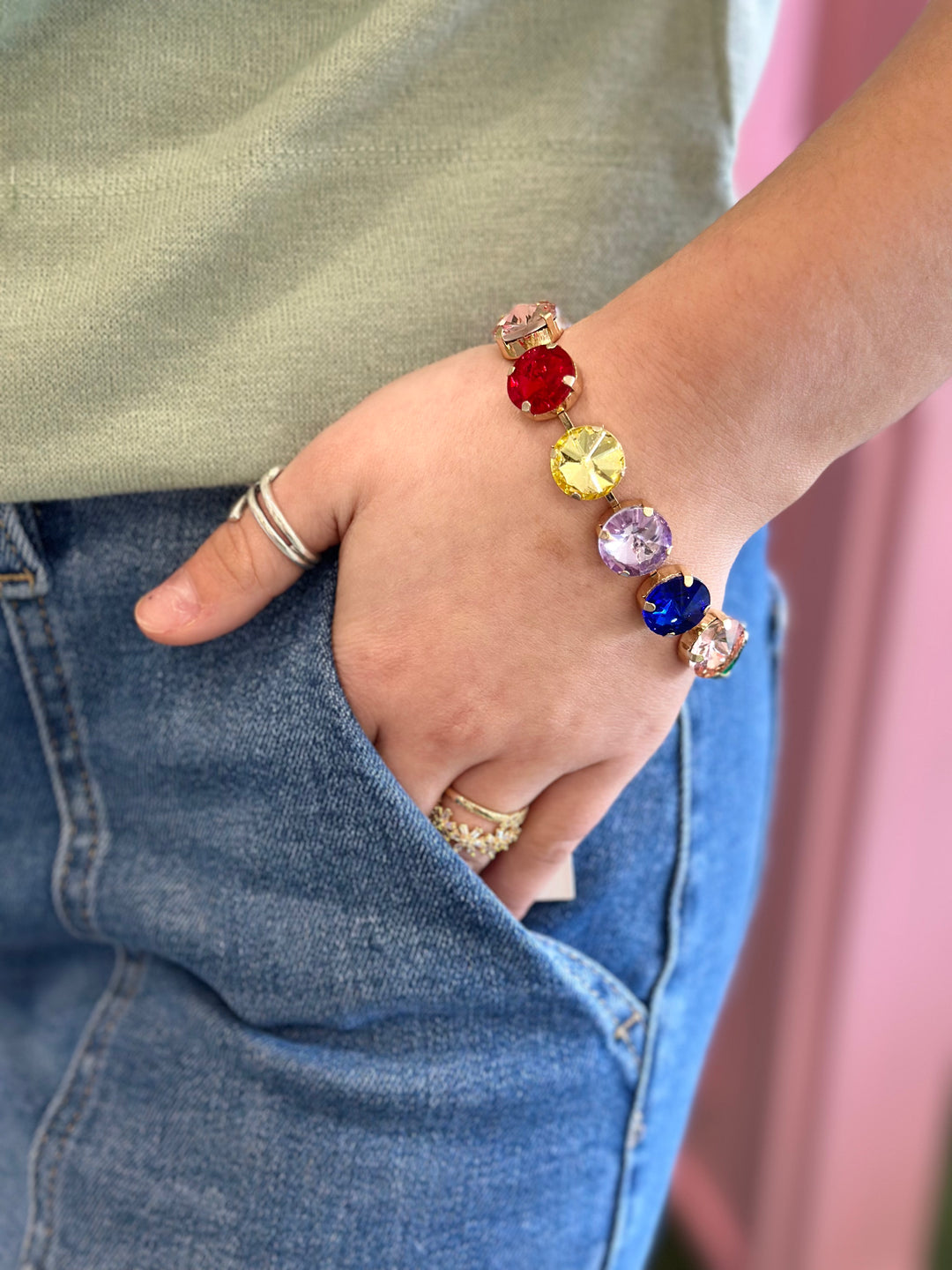 Multi Color Gem Bracelet