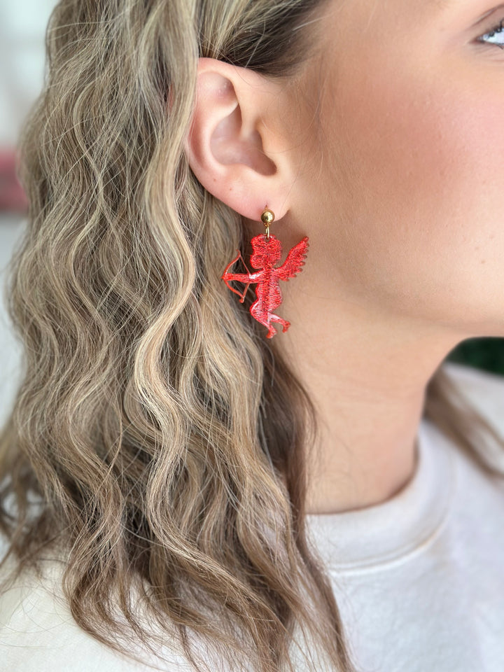 Glitter Cupid Earring