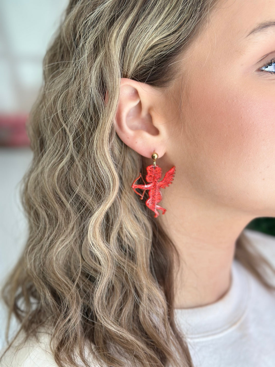 Glitter Cupid Earring