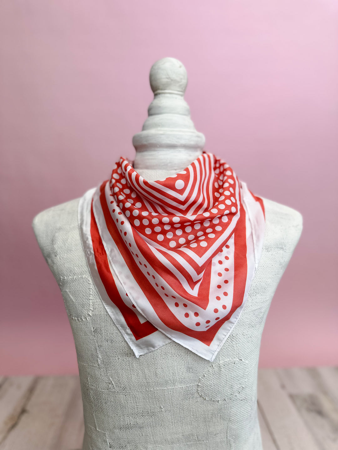 Fashion Scarf - Pink w/ Polka Dots