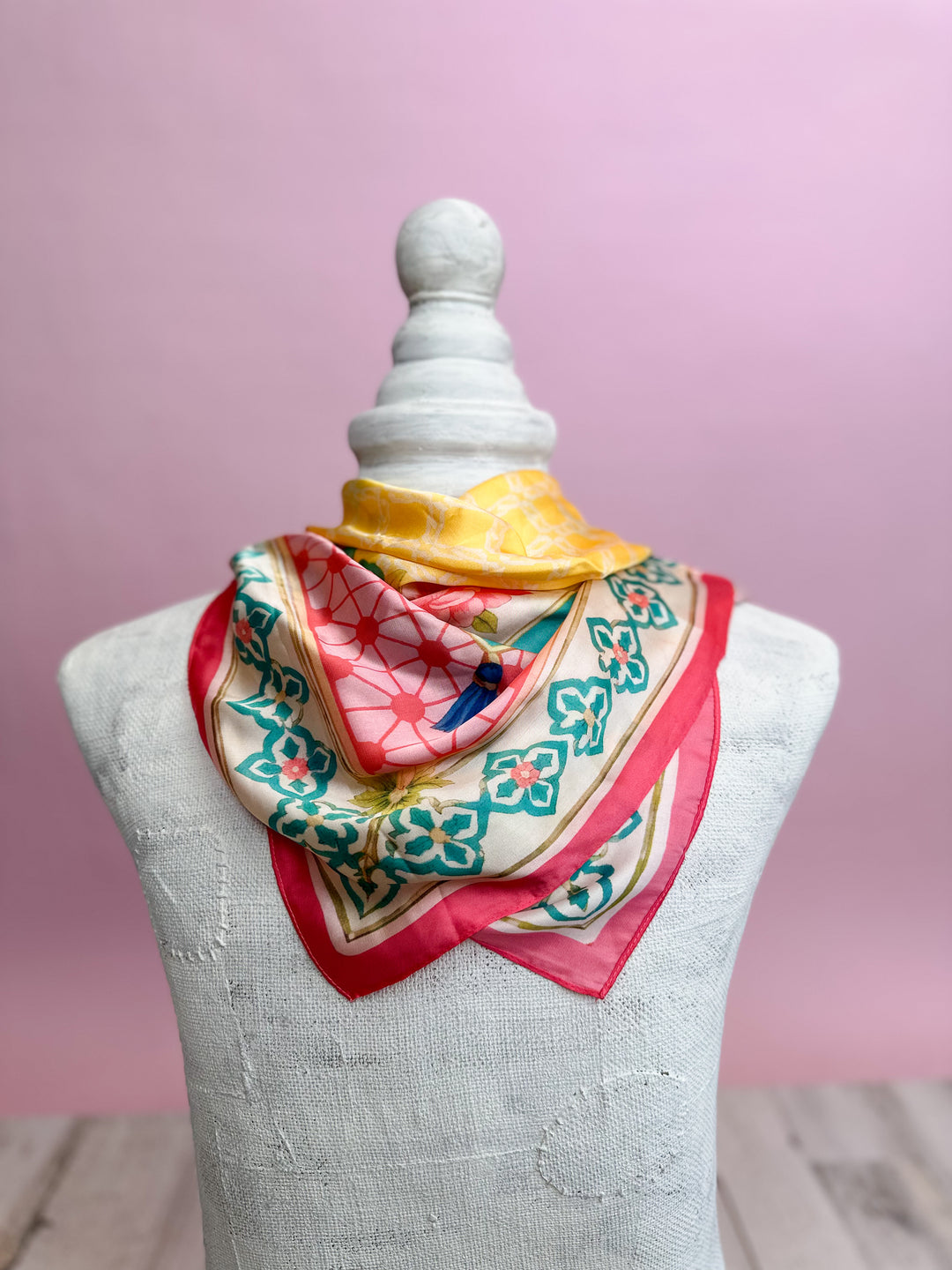 Fashion Scarf - Hot pink / Blue Mix