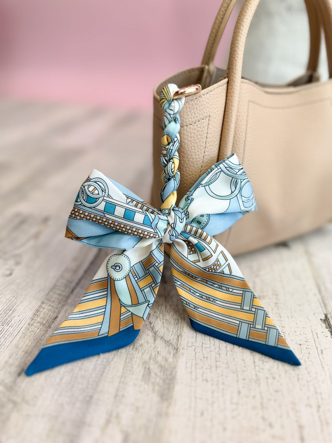 Bow Keychain - Blue Mix