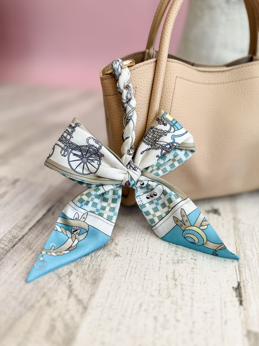 Bow Keychain - Khaki Mix