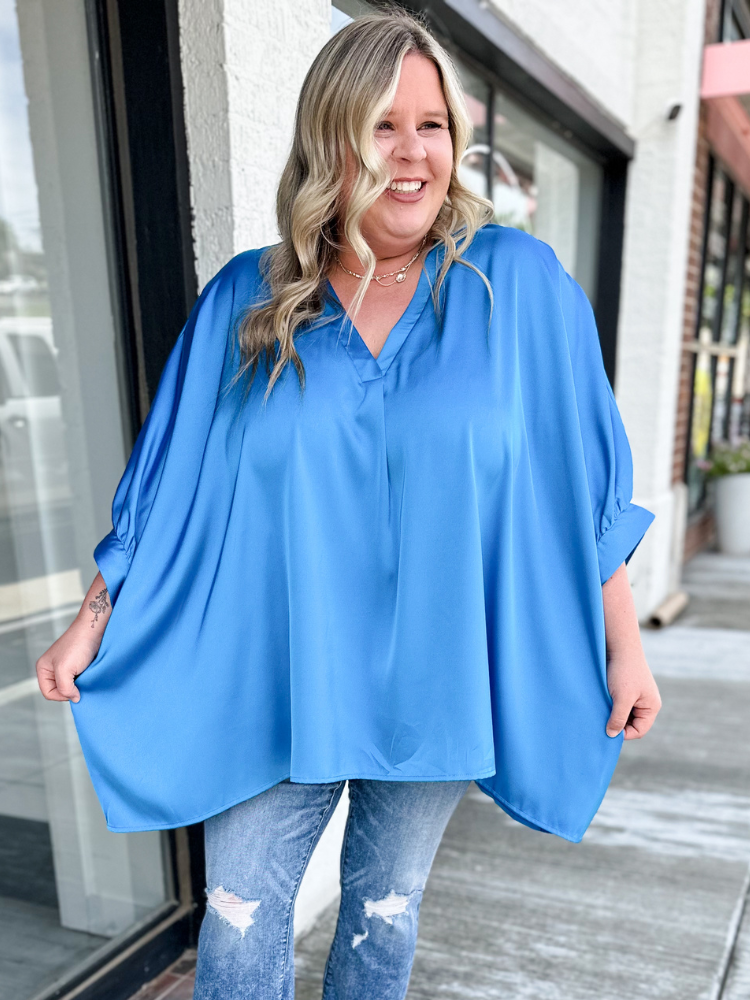 The Lila Top - French Blue – YellowHouse Market & Boutique