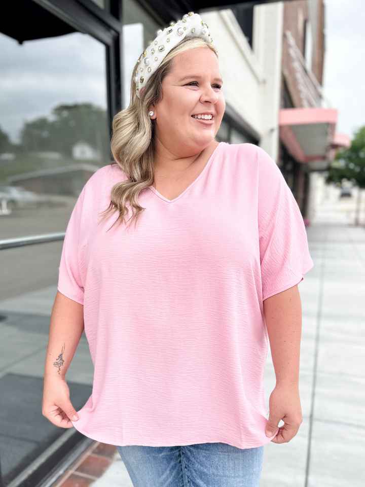 The Nicole Basic Top - Baby Pink