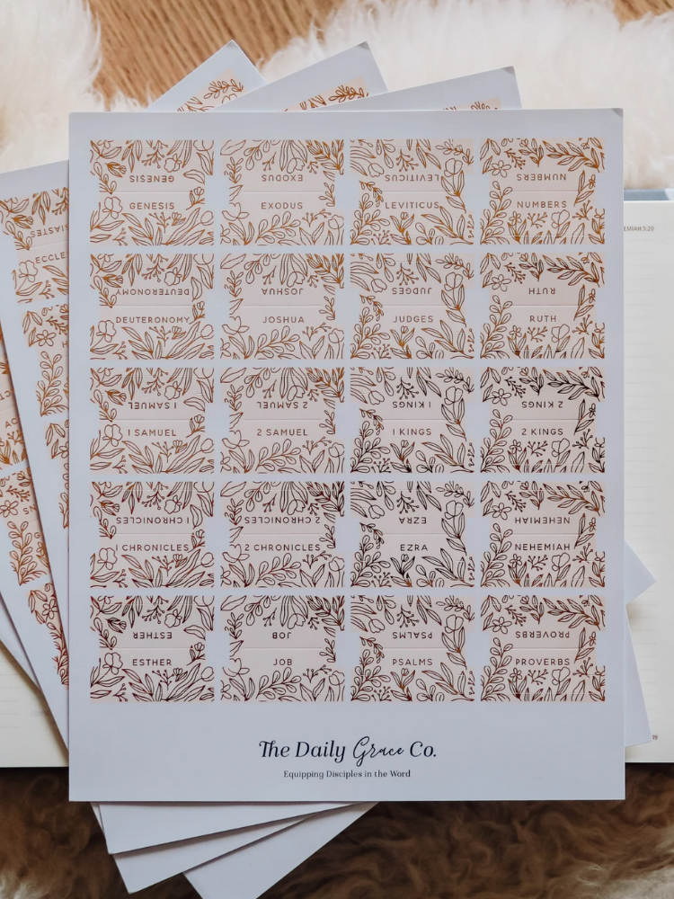 The Daily Grace Gold Foil Bible Tabs - Light Peach