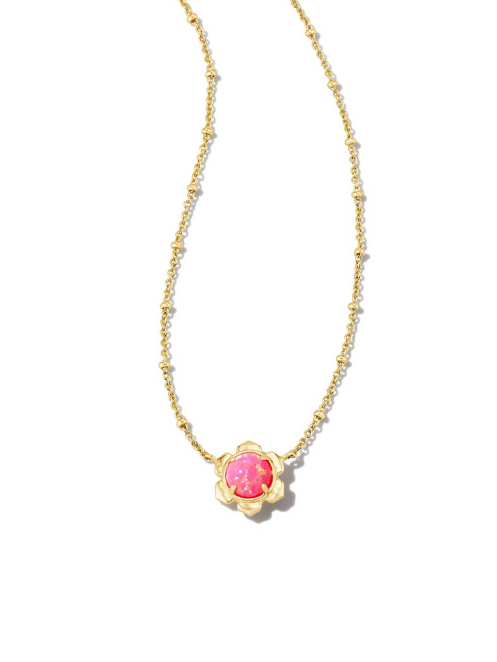 Kendra Scott Susie Necklace - Gold & Hot Pink Opal