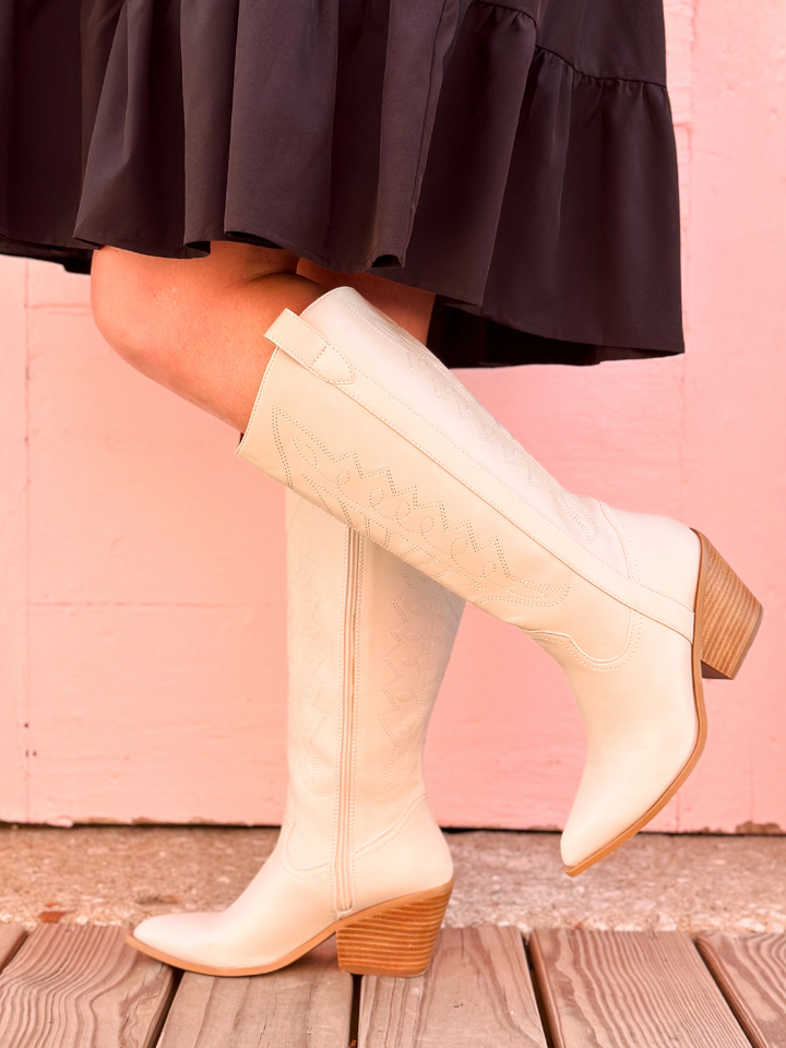 Howdy Wide Calf Boot - Winter White