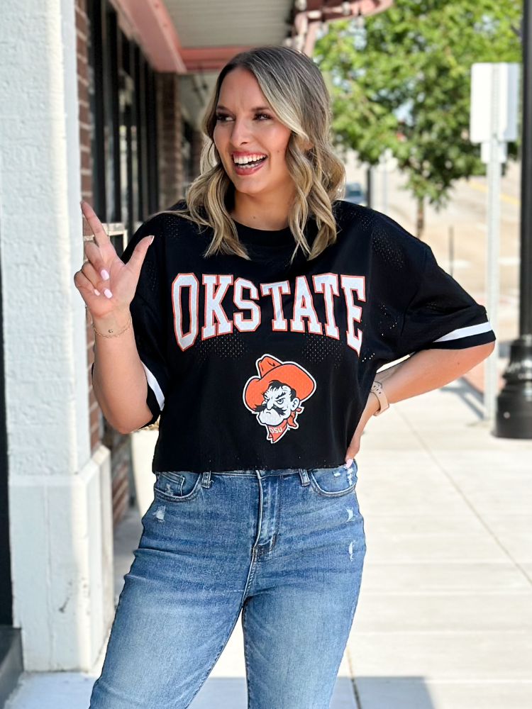 Oklahoma State Cropped Jersey Tee