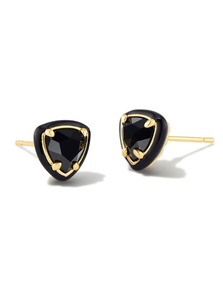 Kendra Scott Arden Stud Earrings - Gold & Black Agate