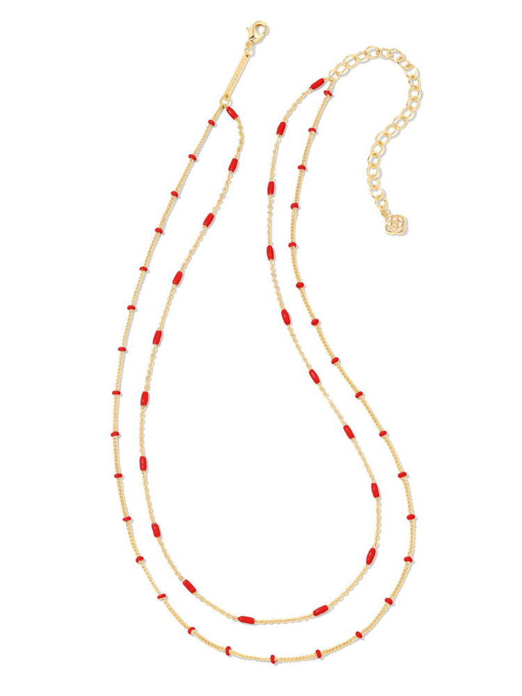 Kendra Scott Dottie Multi Strand Necklace - Gold & Red