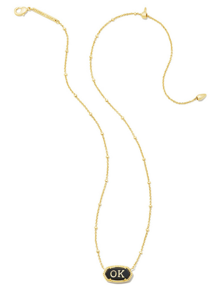 Kendra Scott Elisa Oklahoma Necklace  - Gold & Black Agate