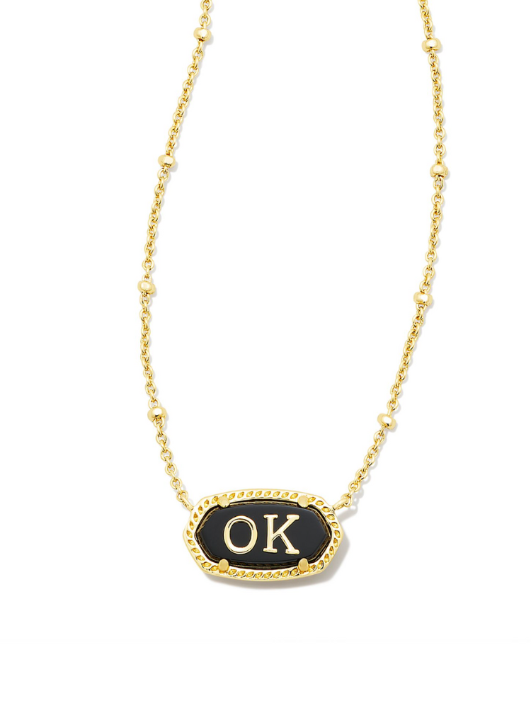 Kendra Scott Elisa Oklahoma Necklace  - Gold & Black Agate