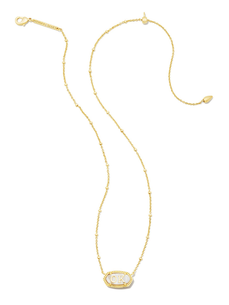 Kendra Scott Elisa Oklahoma Necklace  - Gold & Ivory Mother Of Pearl