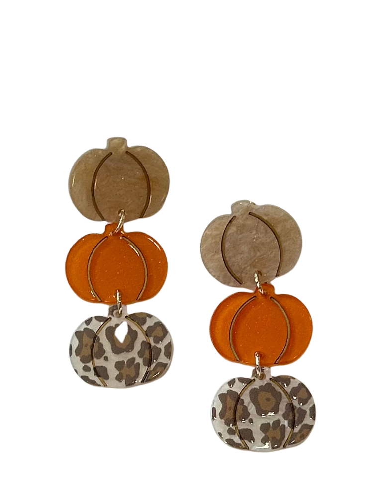 Triple Pumpkin Earring