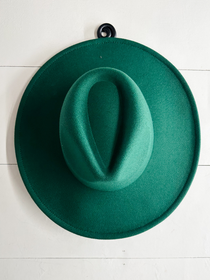 The Dandy Wide Brim Hat- Emerald Green
