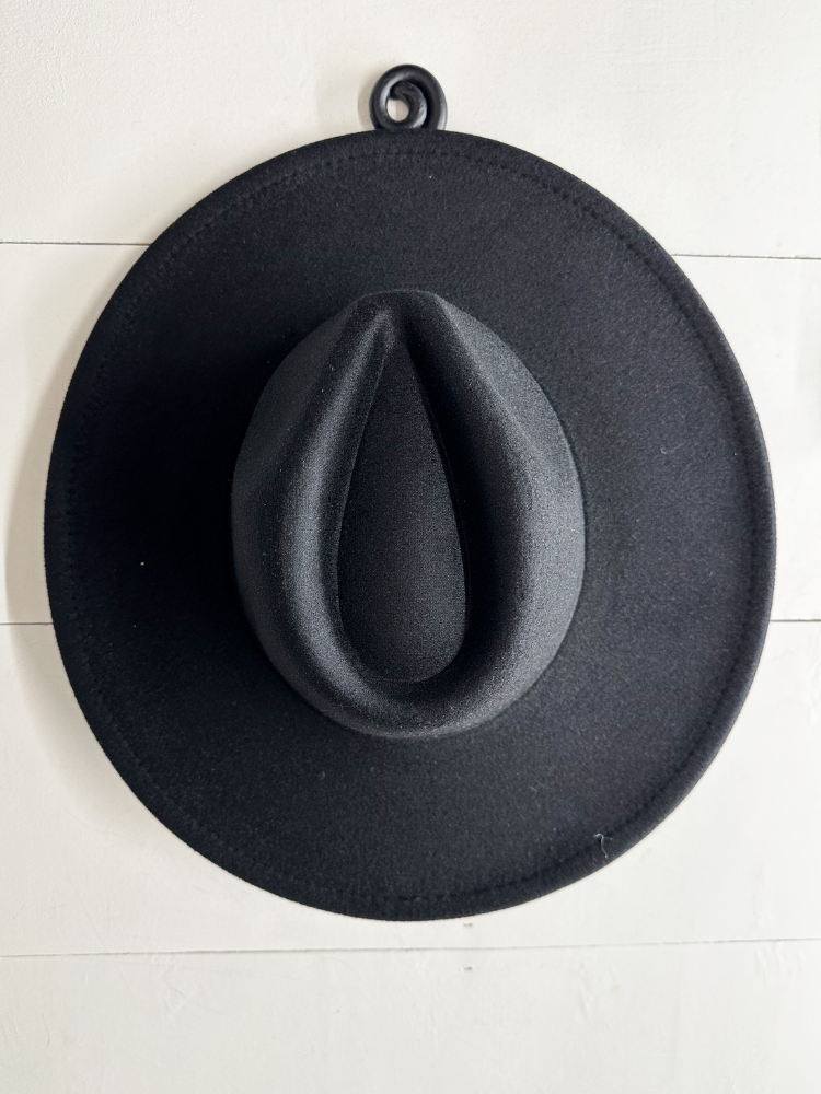 The Dandy Wide Brim Hat- Black
