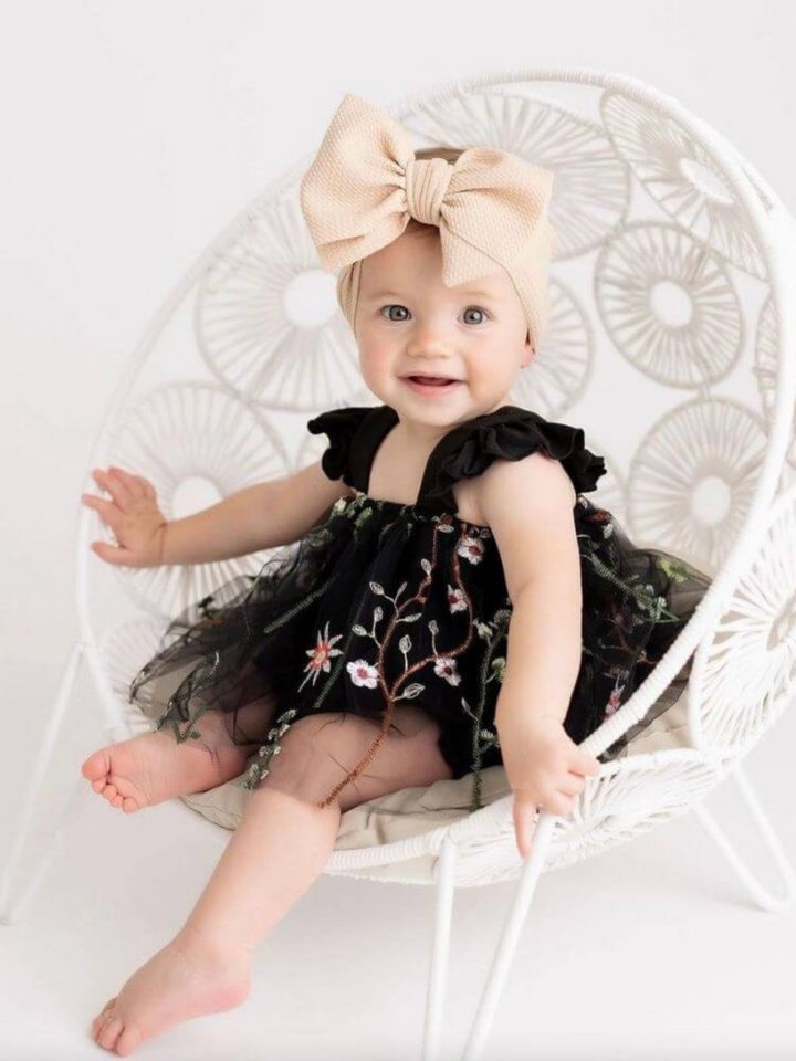 Mallory Tulle Tank & Bloomer Set - Black Floral