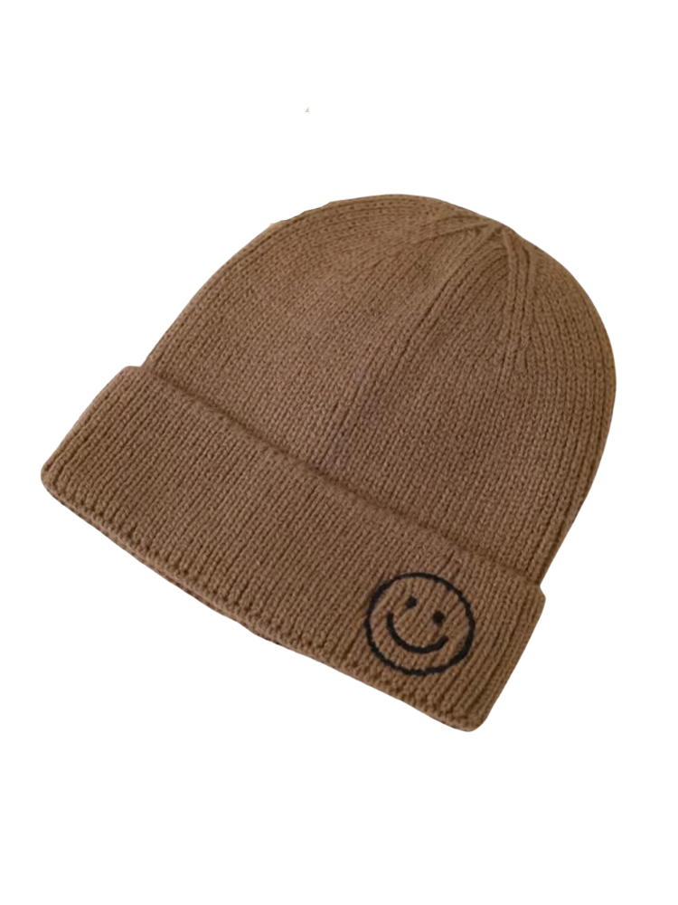 Smiley Baby Kids Warm Knitted Hat - Brown