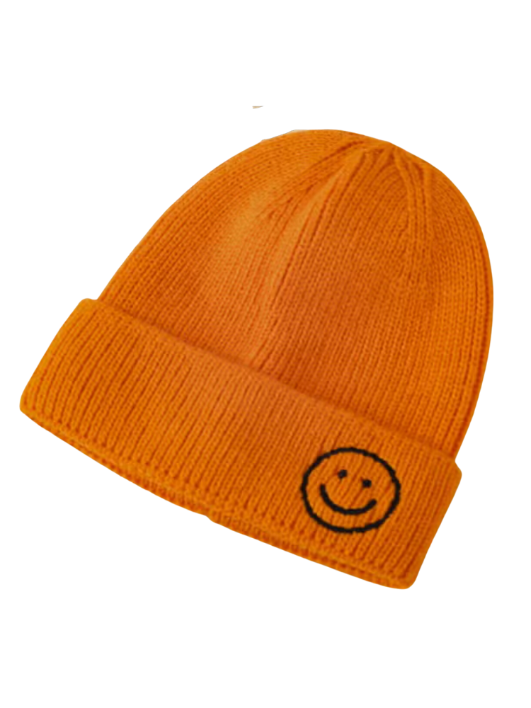 Smiley Baby Kids Warm Knitted Hat - Orange